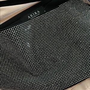 AKIRA Black and White Studded Crop Top